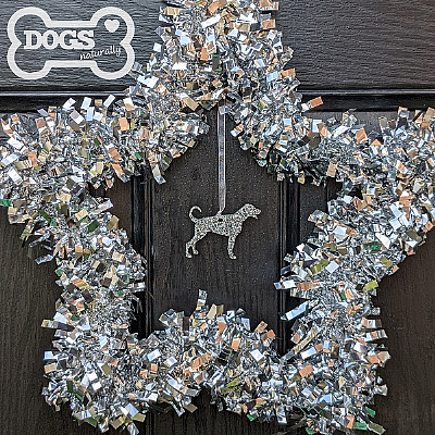 Deluxe Bespoke Silver Star Dog Breed Christmas Wreath